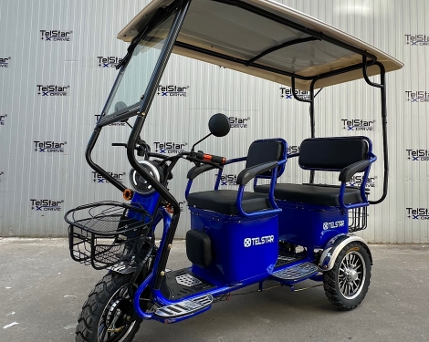 Соларна карго четириместна електрическа триколка с покрив TELSTAR TS-005.3 1500W 60V 23Ah