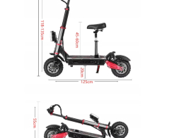 Електрическа тротинетка TELSTAR 11+ S-5 Pro 67.2V 38Ah с два двигателя 2x3000W 92 км/ч снимка 279